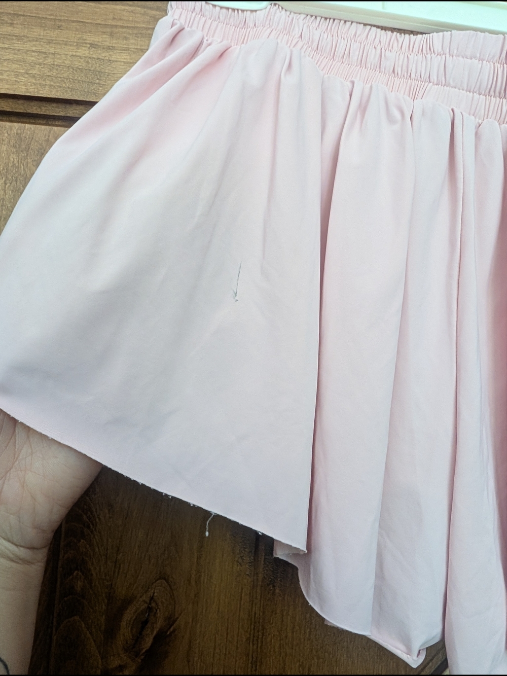 Light Pink Layered Ruffle Drawstring Shorts - Picture 6 of 6